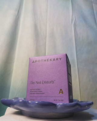 Do Not Disturb is a dietary supplement with herbs like holy basil, rose, mucuna, cinnamon and lucuma to help you achieve more restful sleep. 